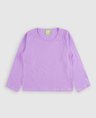 01 camiseta manga longa basica infantil menina roxo