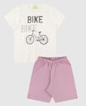 04 conjunto bebe e infantil camiseta bermuda menino off white rose paris