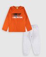02 conjunto infantil meia estacao masculino laranja