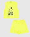 02 conjunto juvenil regata shorts menina verao verde neon