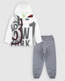 710 conjunto infantil meia estacao com capuz masculino