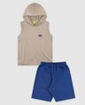 112 conjunto infantil regata com capuz bermuda masculino