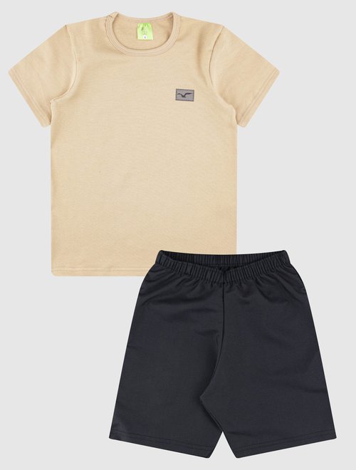 1650 conjunto infantil camiseta bermuda masculino verao