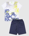 03 conjunto infantil camiseta bermuda masculino verao laranja