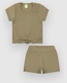 04 conjunto infantil cropped short feminino verao
