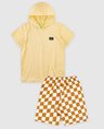 245 conjunto infantil camiseta com capuz bermuda masculino verao