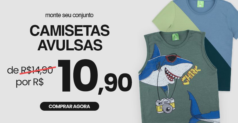 Camisetas por R$10,90