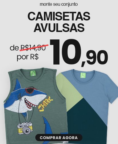 Camisetas por R$10,90