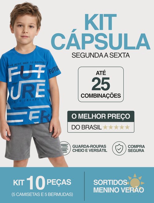 Kit de 10 peças infantis sortidas para menino